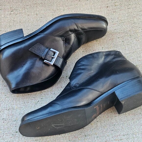 Etienne Aigner Women Boot Shoes Black All Leather Upper STEED High Top Size 7.5M - Picture 8 of 12